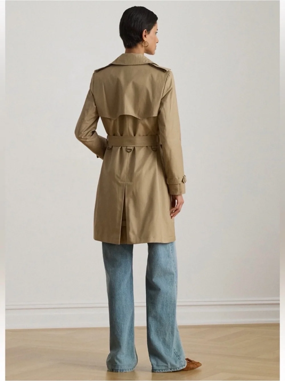 Ralph Lauren Double-Breasted Cotton-Blend Trench Coat Size XL
